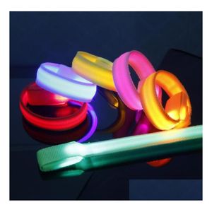 Other Event Party Supplies Glowing Bracelet Led Lights Flash Wrist Ring Nocturnal Warning Band Running Gear Glowing-Christmas Deco Dh64S