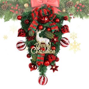 Decorazioni natalizie Ghirlande con fiocco rosso Porta invernale Decorazioni per renne Decorativi Lussuosi Guirnalda Navidad Ghirlande Ornamenti HKD230922