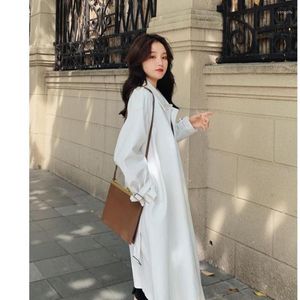 Women's Trench Coats White Coat For Women Spring And Autumn 2023 High-Grade Mid-Length