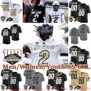 100. Jahrestag NCAA Colorado Buffaloes 2 Shedeur Sanders Trikot-Legende PAC-12 Travis Hunter Trikots 1924-2023 American College Football 100-Jubiläums-Patch