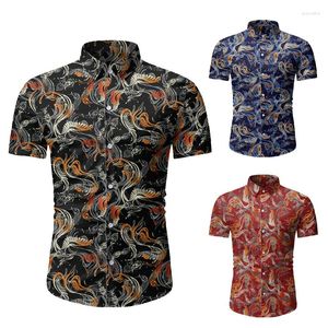 Camicie casual da uomo Camicia hawaiana a maniche corte con stampa comfort in rayon arrivo estivo