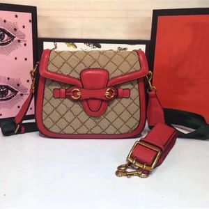 Designer de luxo g Médio 384821 383848 Lady Web Crossbody Marrom Bege Saco de Tecido de Lona Bolsas de Ombro