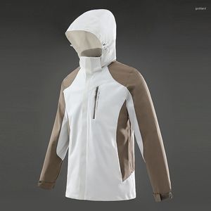 Jaquetas masculinas primavera outono quente jaqueta com capuz casaco impermeável ao ar livre caminhadas mulheres viagem windbreaker zíper