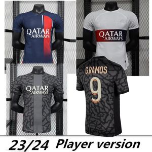 versione giocatore 2023 2024 maillot de foot MBAPPE maglie da calcio KOLO MUANI O.Dembele ASENSIO HAKIMI Ugarte maglia da calcio 23 24 hommes enfants UOMINI LEE KANG IN terza trasferta