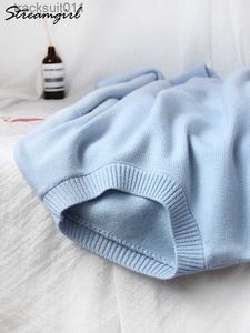 Women's Sweaters Light Blue Oversized Sweaters For Women 2023 Trend White Loose Sweater Casual Autumn Winter Warm Thick Knit Sweater Women Jumper L230921