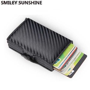 مقاطع المال أعلى جودة محفظة RFID MEN MUNE BAS MINI PARSE MALE MALE Aluminium Card Wallet Small Clutch Leather Wallet Thin Carteras 2022 Q230921