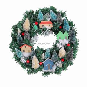 Weihnachtsdekorationen, künstlicher Weihnachtskranz, 35,6 cm, dekorativ, realistische Weihnachtsdekoration für drinnen und draußen, Hochzeit, Veranda, Fenster, Büro, HKD230921