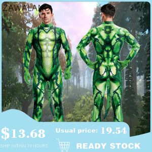 Catsuit Costumes Zawaland Creative Cosplay Costumes 3D Snake Animal Printed Petsuit Full Cover Bodysuits Zentai Suit with Tail Jumpsuits Catsuits