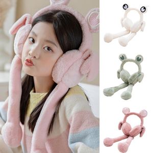 Berets Cute Cartoon Frog Plush Ear Muffs Adult Kid Winter Warmers Outdoor Cold Weather Cycling Running Sports Snowboarding Earmuffs