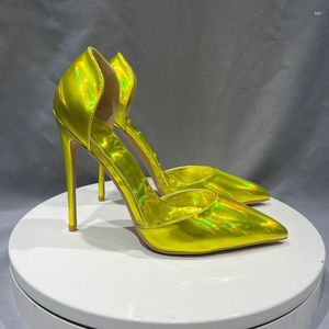 Sapatos de vestido est cores espelho couro d'orsay duas peças mulheres bombas de salto alto festa moda 2023 apontou toe mulher tamanho 33-45