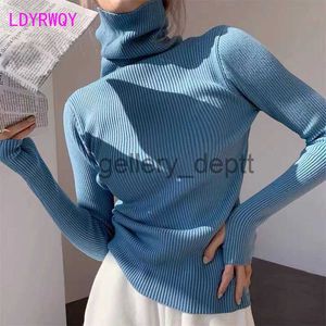 Женские свитера, водолазка с ворсом, очень толстый комплект, женский свитер на пальце, осень зима 2022, новый топ с длинными рукавами и трикотажной основой J230921