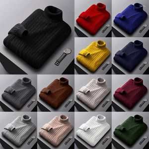 Männer Pullover Herren Rollkragenpullover Winter Warme Unterwäsche Strickwaren Männliche Pullover Solide Business Casual Inside Weihnachten