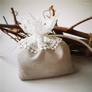 Geschenkpapier, 9 x 12,5 x 14 cm, weiße Spitzentasche, Geburtstagsparty, Kordelzug, aufziehbare Taschen, Hochzeitsgast, Schmuck, Süßigkeiten, Kekse, Verpackungsbeutel