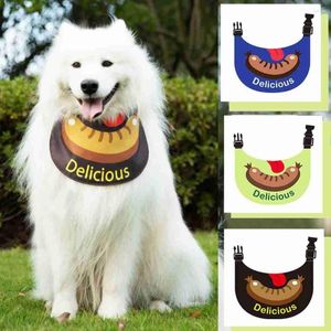 Hundkläder Pet Neck Scarf Puppy Cat Collar Bandana med lädertillbehör justerbar