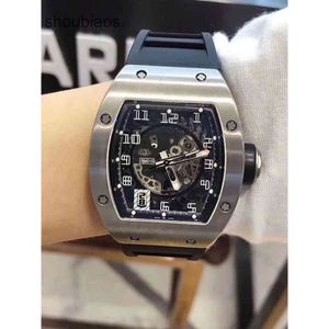 Business watches watch Date Mens Mechanics Watch R i c h a r d Wristwatch Luxury Leisure Designer Sport Rm010 Automatic Machinery Fine Steel Case Black Tape Milles