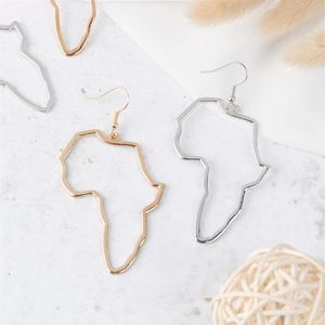 Dingle ljuskronorörhängen 2022 Trend Africa Map Earring Metal Drop Geometric Emalj överdriven kvinna punk smycken gåvor223k