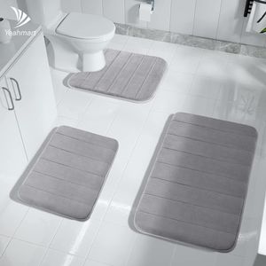 Bath Mats 1 2 3Pieces Memory Foam Bath Mat Sets 40x60CM 50x80CM 50x60CM U-Shaped Water Absorption Toilet Mat for Bathroom Rugs Foot Mat 230921