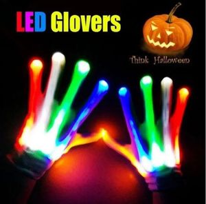 LED Finger Light Gloves Halloween Costumes Light Up Gloves Cool Fun Gifts Stocking Stuffers for Chrismas Halloween Light up Shows Dance Carnival Party Props