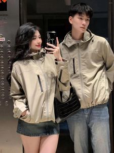 Men's Jackets 6109#Real S Net Red Couple Outfit Jacket American Retro Outdoor Windstorm