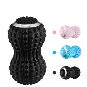 Elektrischer Vibrationsmassageball mit 4 Geschwindigkeiten, Gymnastik-Übungen, Yoga, Erdnuss-Silikon-Massage-Lacrosse-Bälle, Doppelball-Vibration, elektrische Entspannungsmuskulatur, Körpermassagegerät