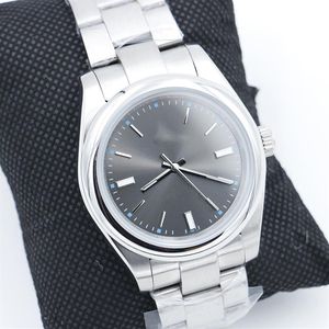 Ny trevlig automatisk 2813 rörelse 40mm slät ram klockklockor rostfritt stål blå lume mörk rodium urtavla mens armbandsur288m