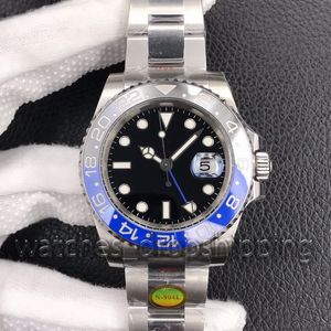 Super Mens Watch N Fabrika 40mm GMT 126710 QC Seramik Çerçeve Su geçirmez Saatler Cal 3285 Hareket Mekanik Otomatik 904L Çelik Saat