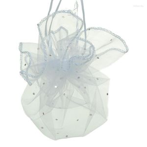 Torebki biżuterii 26CM 200pcs Białe torby na cukierki na wesele okrągłe świąteczne organza opakowanie prezent dla kobiet worka sznurka