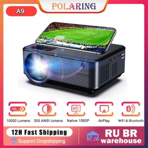 Projectors Polaring A9 1080p 4K 15000 Lumens HD Digital Projector Video Projektor Hem Cinema Office Proyector Outdoor Camping Projectors L230923