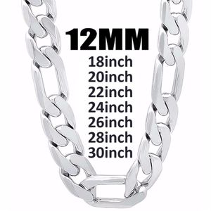 12mm genişlik 925 Gümüş Erkekler Boyun Zinciri Kolye Takı Moda 1830 İnç Uzunluk Men039s Yüksek Kaliteli Küba Yahudi Hediye FA7124266L