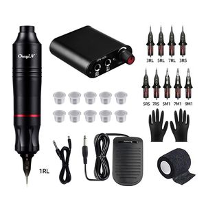 Tattoo Machine Kit Complete Set Wireless Rotary Pen DC Interface with Cartridge Needles Permanent Makeup 230921