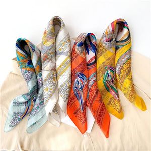 Design Real Silk Scarf Women Small Neck Hairband Print Square Scarves Bandana Female Foulard Kerchief Spring Summer269V