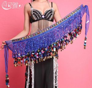 Stage Wear 8 Colors For Chosen Belly Dancing Belt Square Dance India Sequins Tassels Colorful Waist Chain Hip Scarf