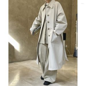 Women's Trench Coats Spring Long Casual For Women Black Silhouette Lapel Windbreaker Loose Slim Straight Raglan Sleeves Strap Clothing