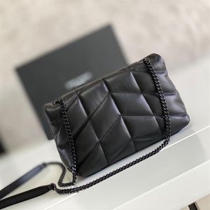 Loulou Puffer Mini Genuine Crossbody Bag Black Super Super 23cm Three Gold Silver Hardware Designer Lady Seepes295c