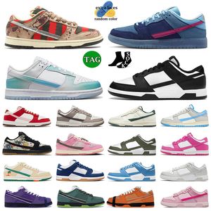 New Designer Low Top Leather Panda Running Shoes For Mens Womens Classic Black White Freedy Krueger Unlock Your Space UNC Pink Platform Skate OG Sneakers Size 13