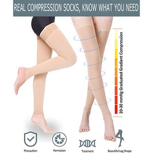 Portable Slim Equipment 1 Pair Compression Stockings Men Women 2030mmHg Varicose Veins for Nurses Blood Circulation Shin Splints 230920