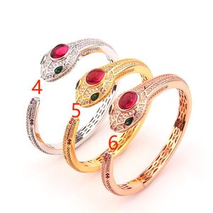 red blue special silver 18k gold animal open diamond bracelet designer bangle Gear jewelry femme set women mom girls couple bracelets jewlery party gifts copper cool