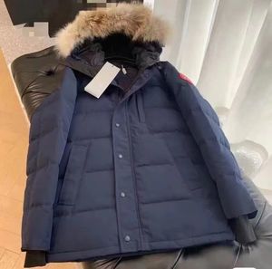 Jaqueta canadense Parkas masculina Outerwear de alta qualidade com capuz de pele de lobo à prova de vento acolchoada à prova d'água Casaco grosso com tampa removível Casacos jaquetas ao ar livre quentes e duráveis