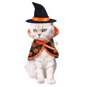 Costumi per gatti Costume per gatti di Halloween Abbigliamento per animali Mantello magico con cappello Gatto Cane Natale Forniture per animali Gatto Cosplay Decorazioni per Halloween Costume per gatti HKD230921