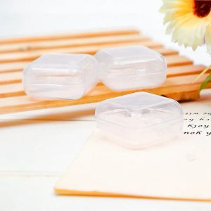Quadrado vazio mini recipiente de armazenamento de plástico transparente caixa com tampas pequena caixa de jóias tampões de ouvido caixa de armazenamento de alta qualidade