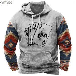 Erkek Hoodies Sweatshirts Erkek Hoodies Vintage Poker Baskılı Hoodiessweatshirt Bahar Sonbahar UNISEX SOKAK GİYESİ KÜÇÜK KAYNAK CACAT TRACHSUIT ERKEKLER 4XL