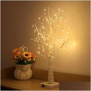 Luci notturne Led Fata Luce Lampada da albero di betulla Illuminazione natalizia Decor Casa Festa Matrimonio Decorazione per interni Regalo di Natale Consegna a goccia Otf7O