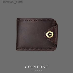 Money Clips Genuine Leather Handmade Vintage Men's Wallet Retro Short Wallets Multi-Card Holder Luxury Fashion Coin Purse Casual Q230921