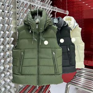 Jacket Fashion Design Mens Coat Simple Sleeveless Autumn Winter New Hooded Men and Women the Same Loose Thickening Thermal Vest