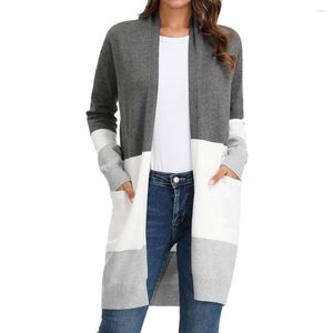 Women's Jackets Long Knitwear Cardigan Knitted Coat Sleeve Open Front Outerwear Autumn Comfortable Clothings