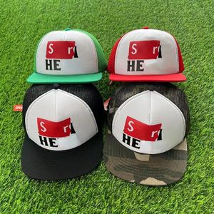Trendige Marken-Ballkappen, lässige Sp Hero Mesh-Sonnenschutz-Trucker-Kappe mit flacher Krempe