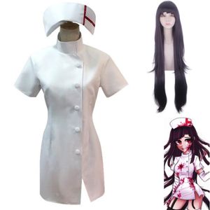 Костюмы комбинезона, аниме-игра Danganronpa, Goodbye Despair, Mikan Tsumiki, косплей, парик, белая униформа медсестры, женский сексуальный карнавальный костюм на Хэллоуин