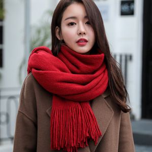 Lenços 2023 moda inverno quente feminino lenço vermelho 230921