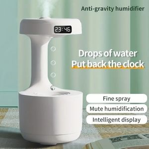 Umidificatore antigravità da 1 pz, macchina per aromaterapia con riflusso di gocce d'acqua, tempo di visualizzazione a LED, design unico, umidificatori con diffusore di oli essenziali con aroma di nebbia spray