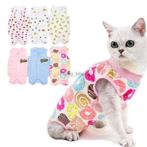 Cat Costumes Cotton Cat Clothes Recovery Suit Cotton Cat Weaning Bodysuit After Surgery Wear Anti Licking Wounds for Small Dogs Female Cat HKD230921